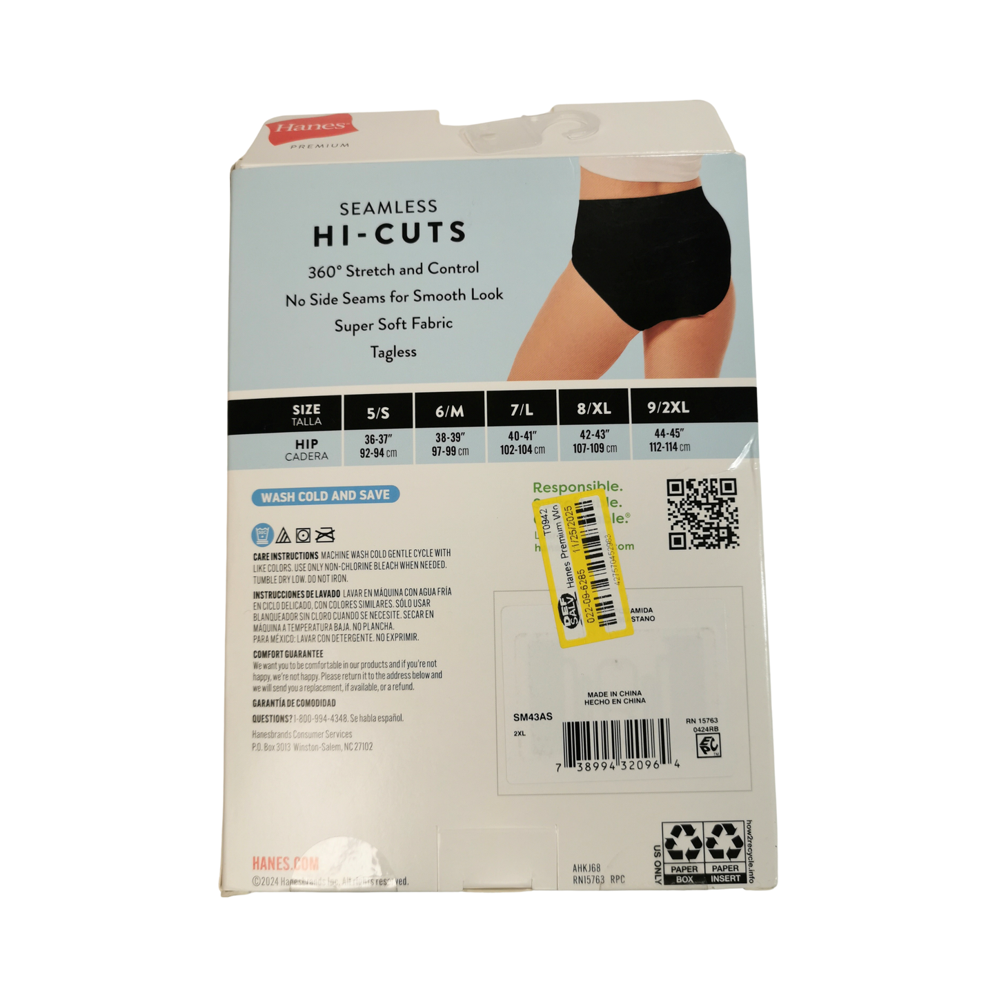 Bragas de corte alto, sin costuras y de efecto alisador HANES para mujer - Set de 3