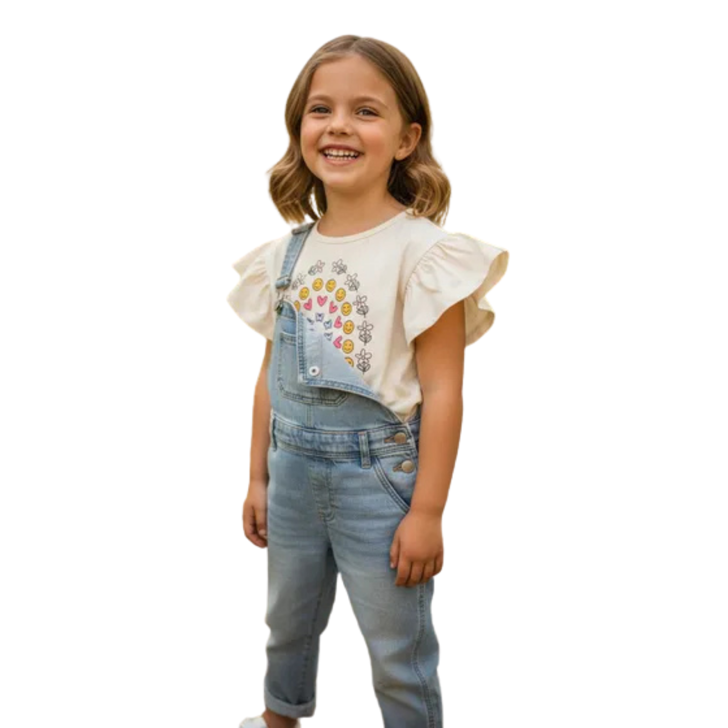 Playera OKIE DOKIE Emoji Rainbow para niña