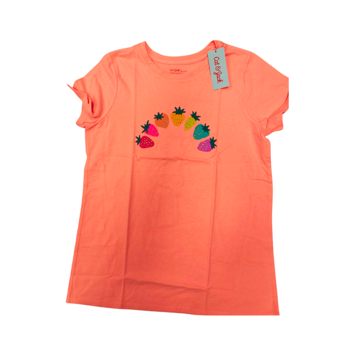 Playera CAT & JACK Fresas Arcoíris para adolescente niña