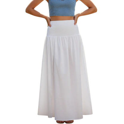 Falda Maxi con Cintura Fruncida WILD FABLE para mujer