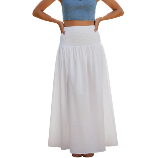 Falda Maxi con Cintura Fruncida WILD FABLE para mujer