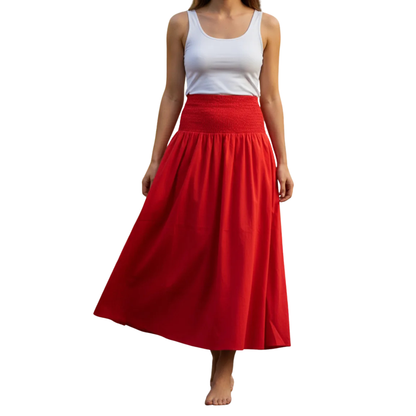 Falda Maxi con Cintura Fruncida WILD FABLE para mujer