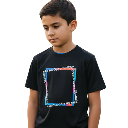 Playera de manga corta XERSION Obstacle-Opportunity para niño