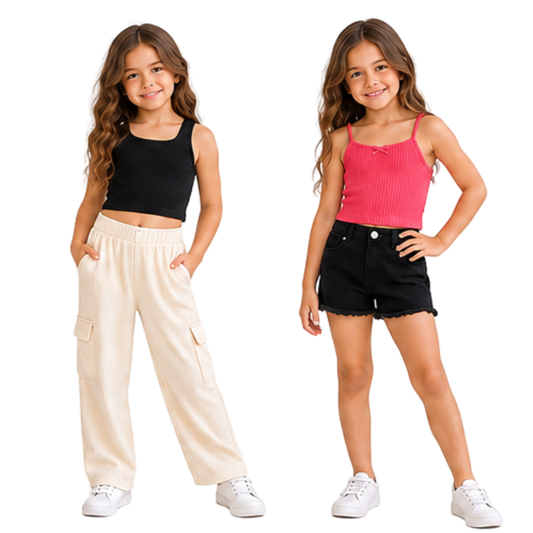 Kit de ropa casual para niña 6/7 años - 4 piezas