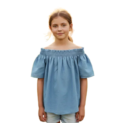 Blusa de manga corta tipo flutter THEREABOUTS para niña