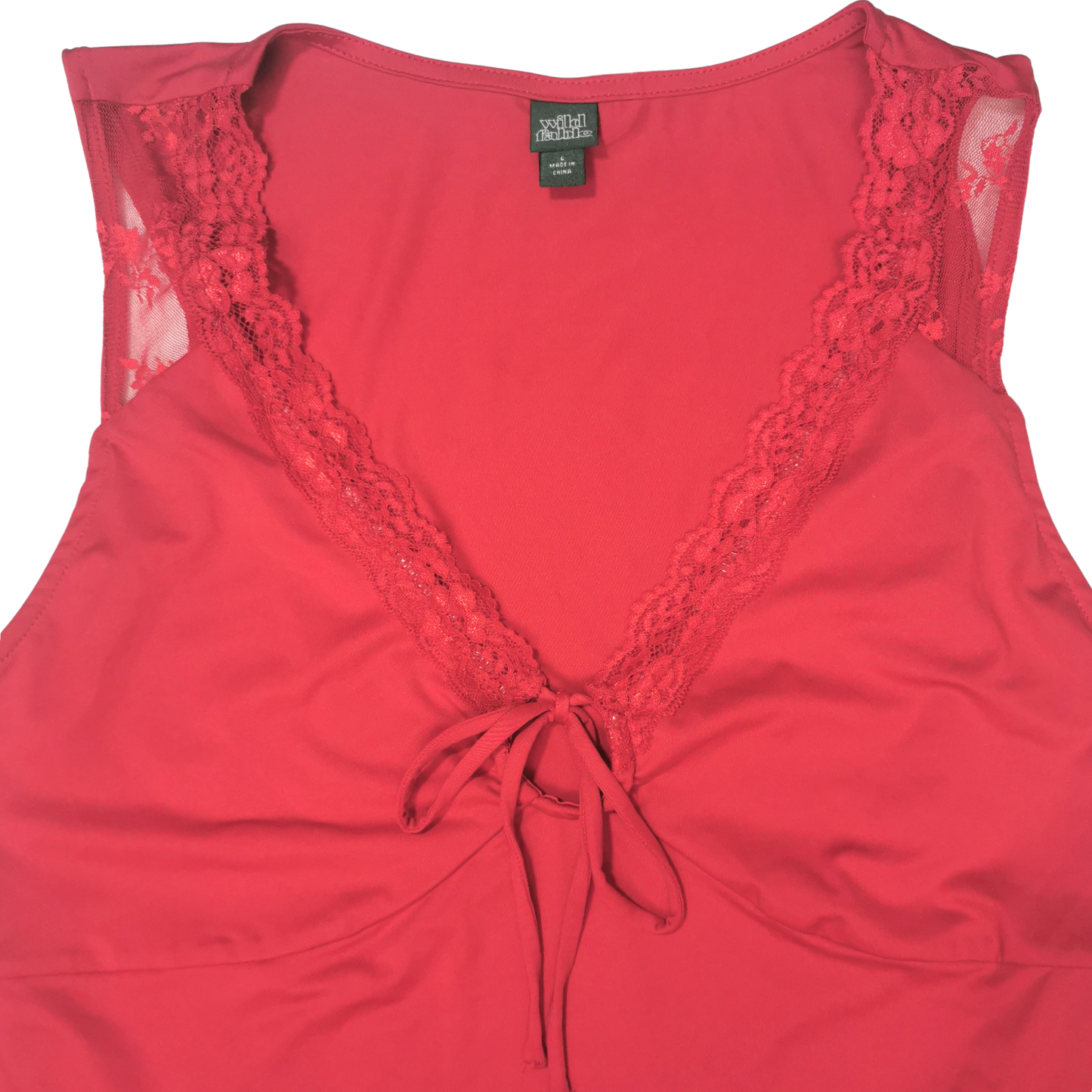 Blusa sin mangas con encaje y lazo frontal WILD FABLE para mujer