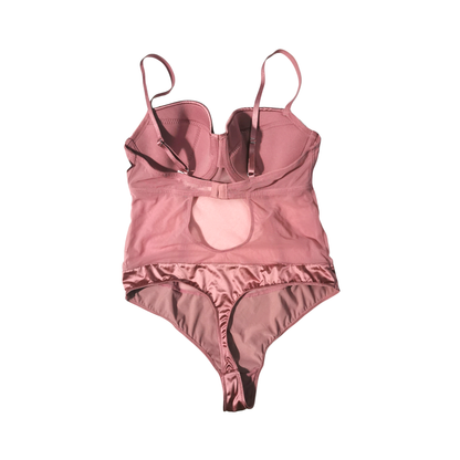 Body de lencería de satén y malla AUDEN para mujer