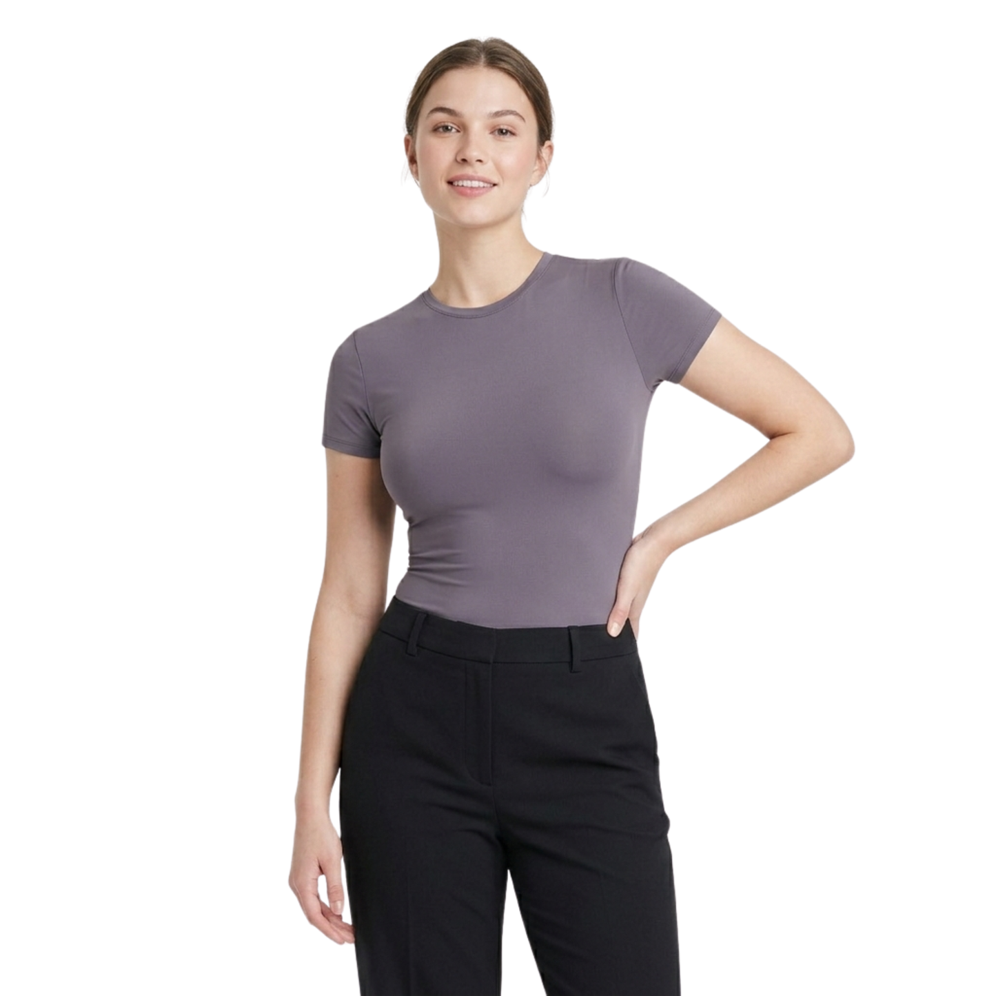 Body de manga corta con elástico en 4 direcciones AUDEN Luxury Collection para mujer