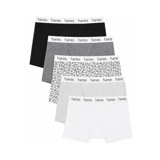 Boxer Brief Boyfriend Stretch HANES para mujer - Set de 5