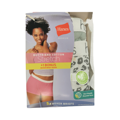 Boxer Brief Boyfriend Stretch HANES para mujer - Set de 5