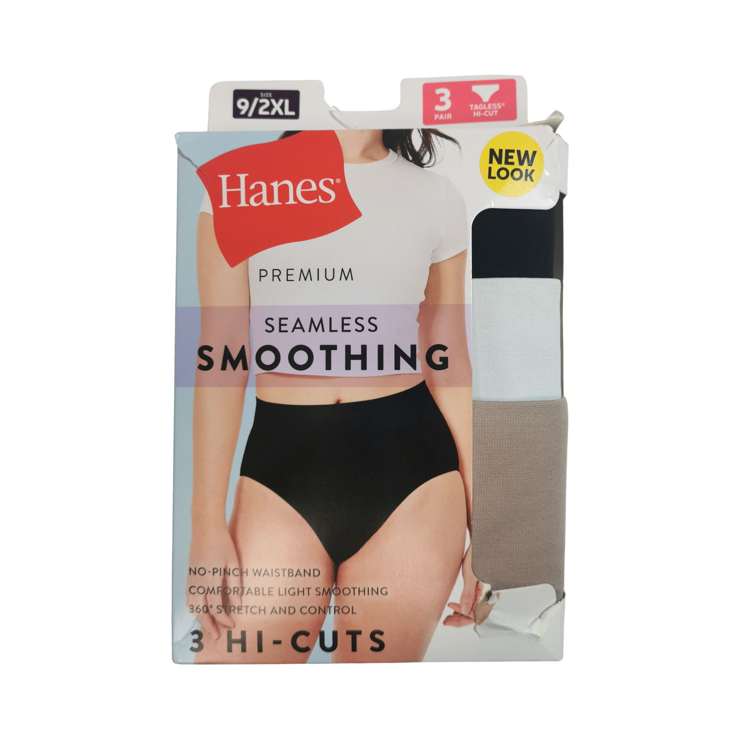 Bragas de corte alto, sin costuras y de efecto alisador HANES para mujer - Set de 3
