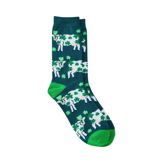 Calcetas St. Patrick's Day Lucky Cow para mujer