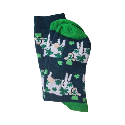 Calcetas St. Patrick's Day Lucky Cow para mujer