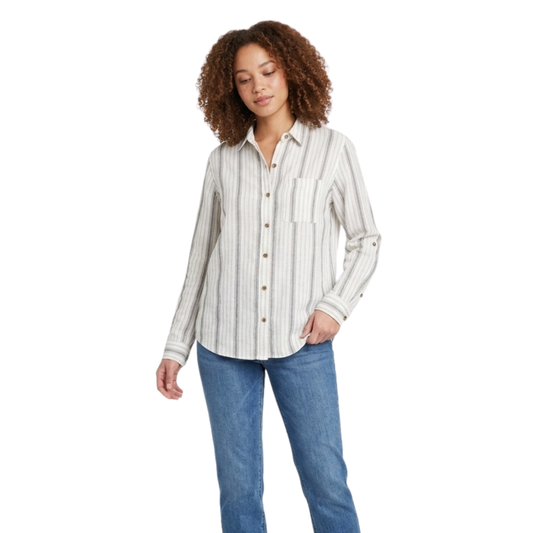 Camisa de lino de manga larga con botones UNIVERSAL THREAD para mujer