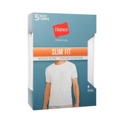 Camisetas de cuello redondo HANES Premium Slim Fit para hombre - Set de 5