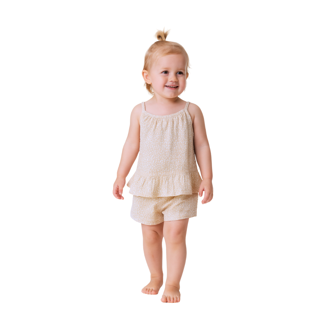 Conjunto fruncido OKIE DOKIE para bebé niña