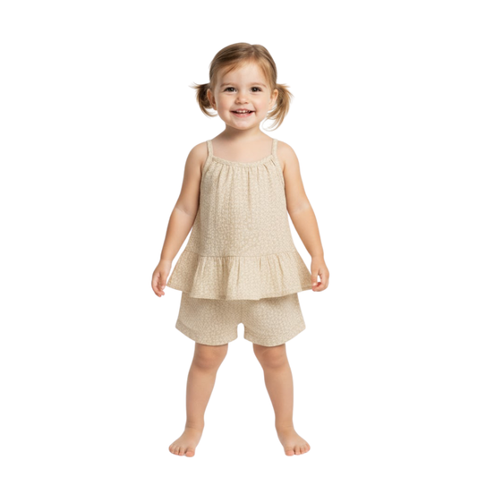 Conjunto fruncido OKIE DOKIE para bebé niña