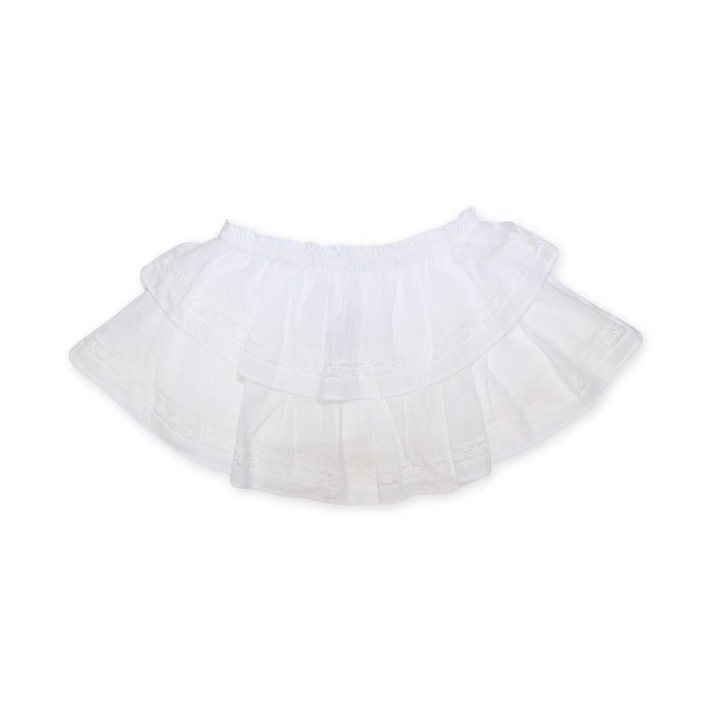 Mini skort de línea A con encaje y volantes WILD FABLE para mujer