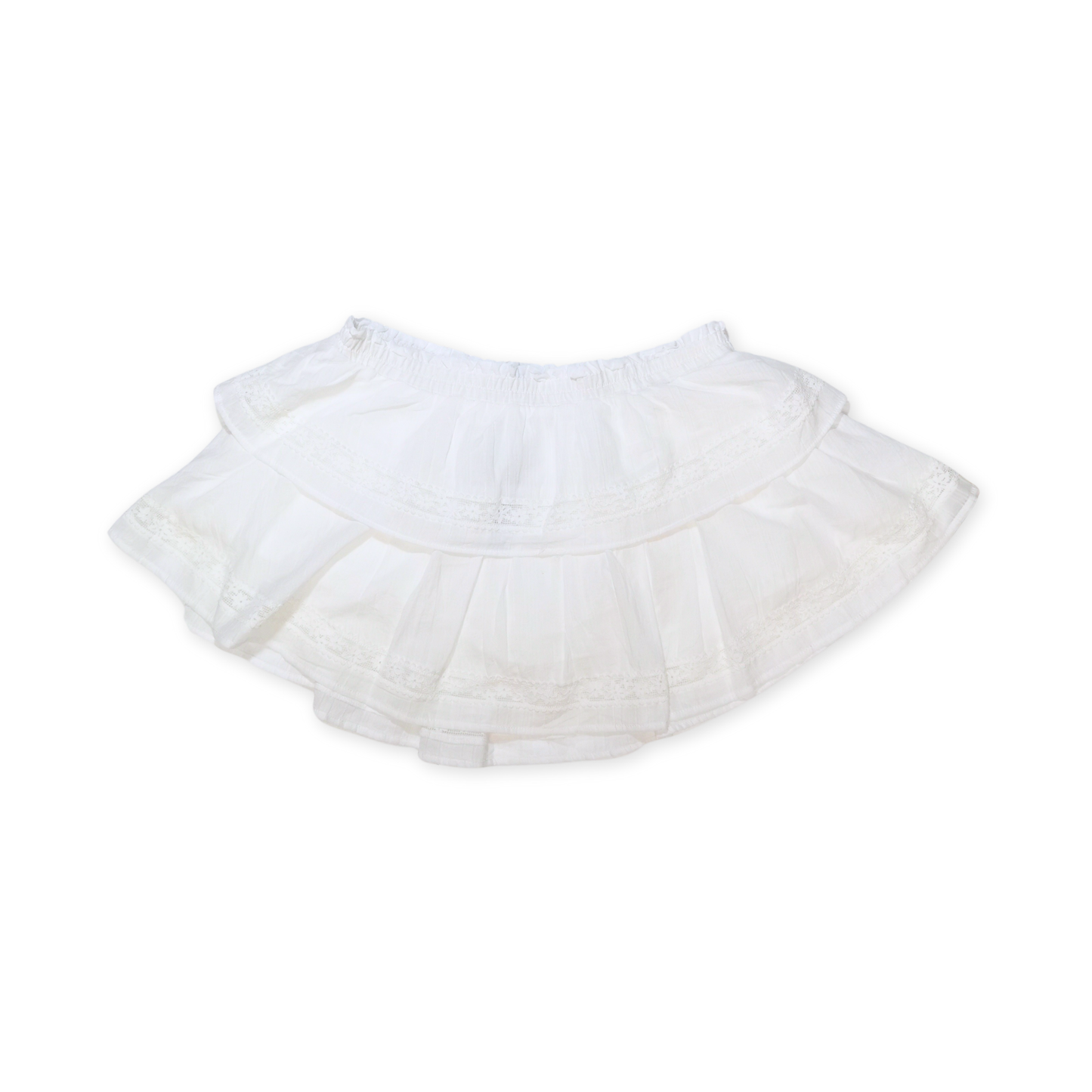 Mini skort de línea A con encaje y volantes WILD FABLE para mujer