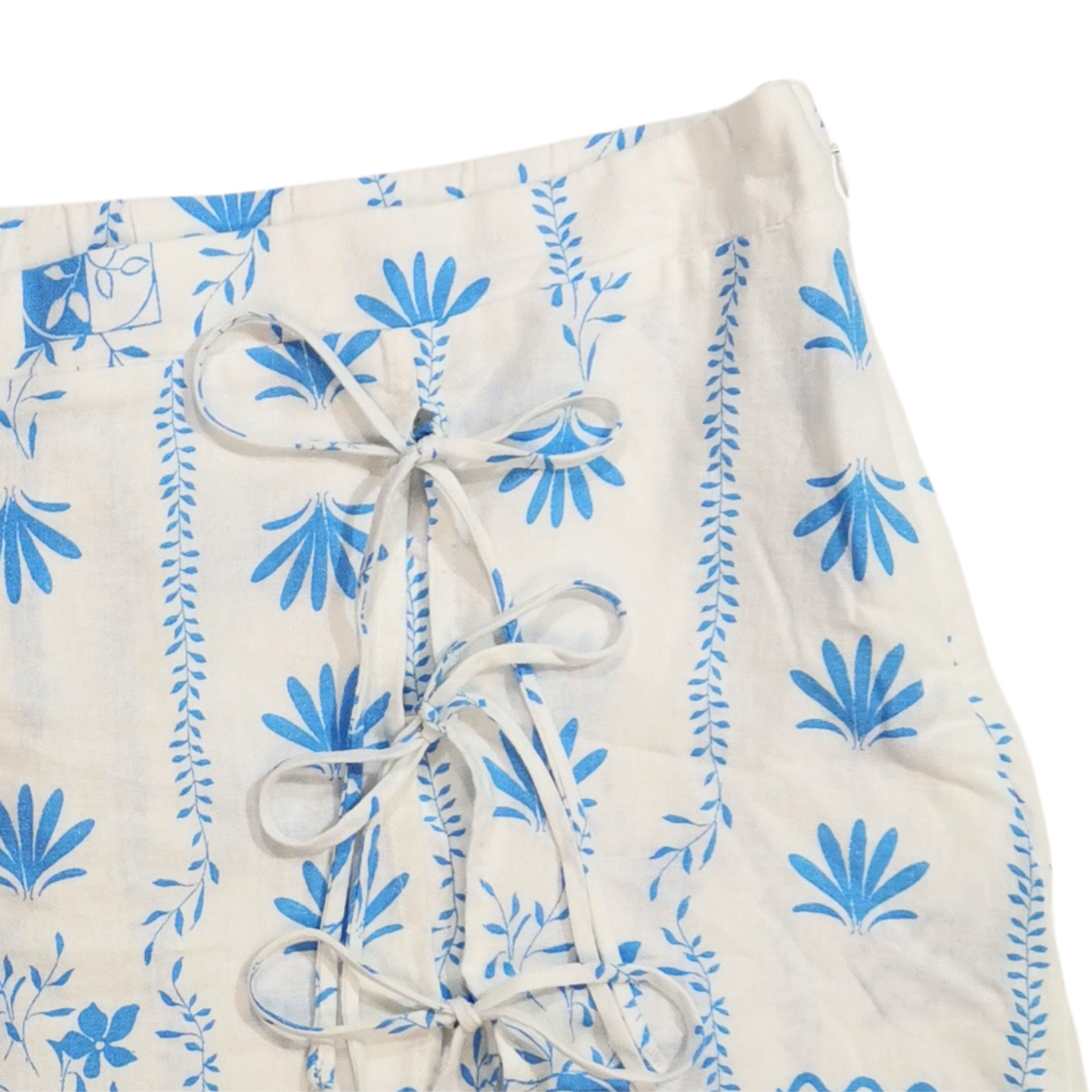 Falda short cruzada de lino con lazo lateral WID FABLE para mujer