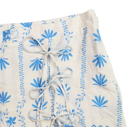 Falda short cruzada de lino con lazo lateral WID FABLE para mujer