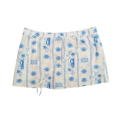 Falda short cruzada de lino con lazo lateral WID FABLE para mujer