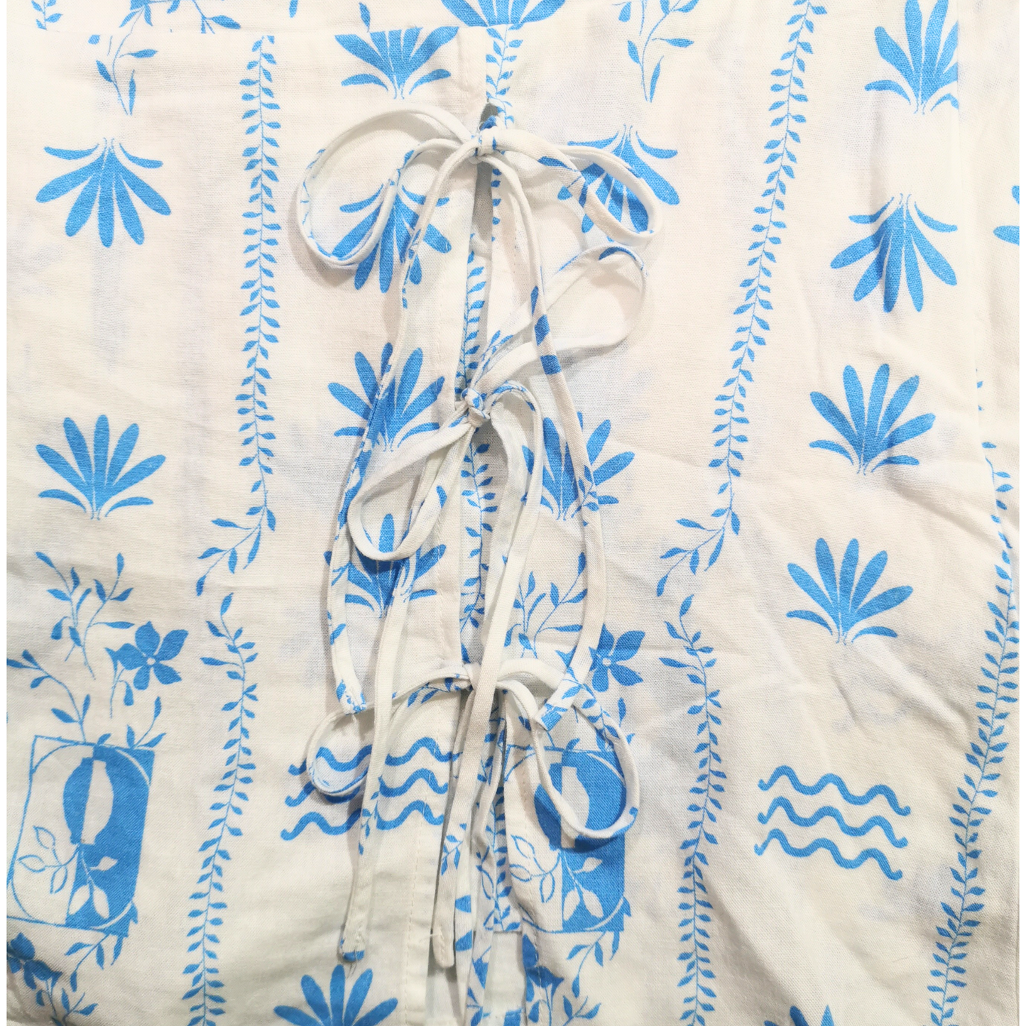 Falda short cruzada de lino con lazo lateral WID FABLE para mujer
