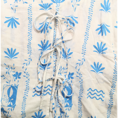 Falda short cruzada de lino con lazo lateral WID FABLE para mujer