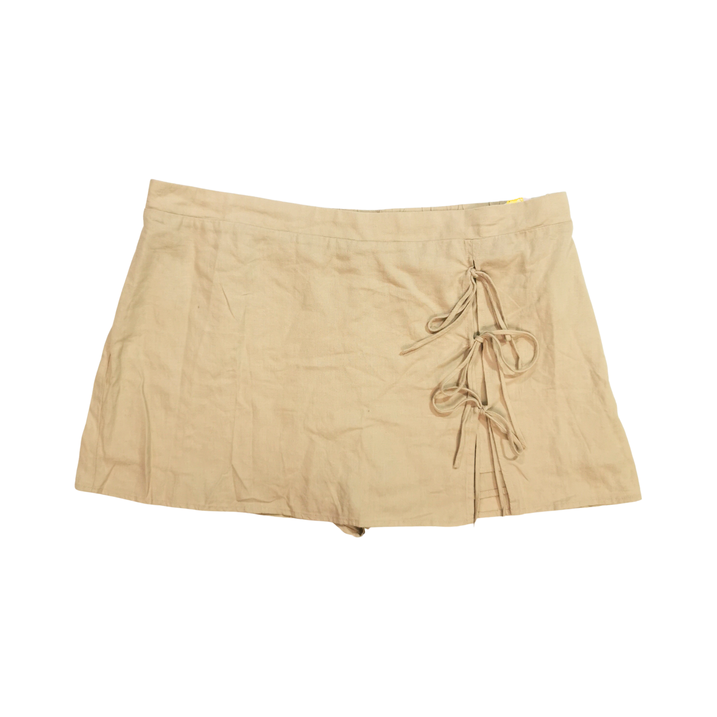 Falda short cruzada de lino con lazo lateral WID FABLE para mujer