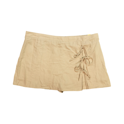Falda short cruzada de lino con lazo lateral WID FABLE para mujer