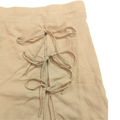Falda short cruzada de lino con lazo lateral WID FABLE para mujer