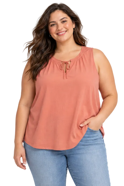 Blusa con escote en V y corte holgado AVA & VIV para mujer