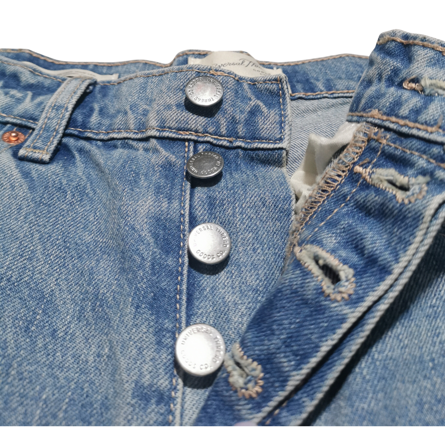 Jeans de tiro medio, cropped y pernera ancha UNIVERSAL THREAD Vintage para mujer