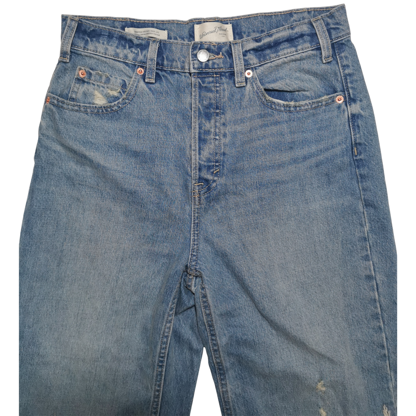 Jeans de tiro medio, cropped y pernera ancha UNIVERSAL THREAD Vintage para mujer