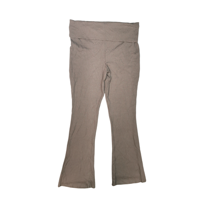 Leggings acampanados acanalados con cintura plegable WILD FABLE para mujer