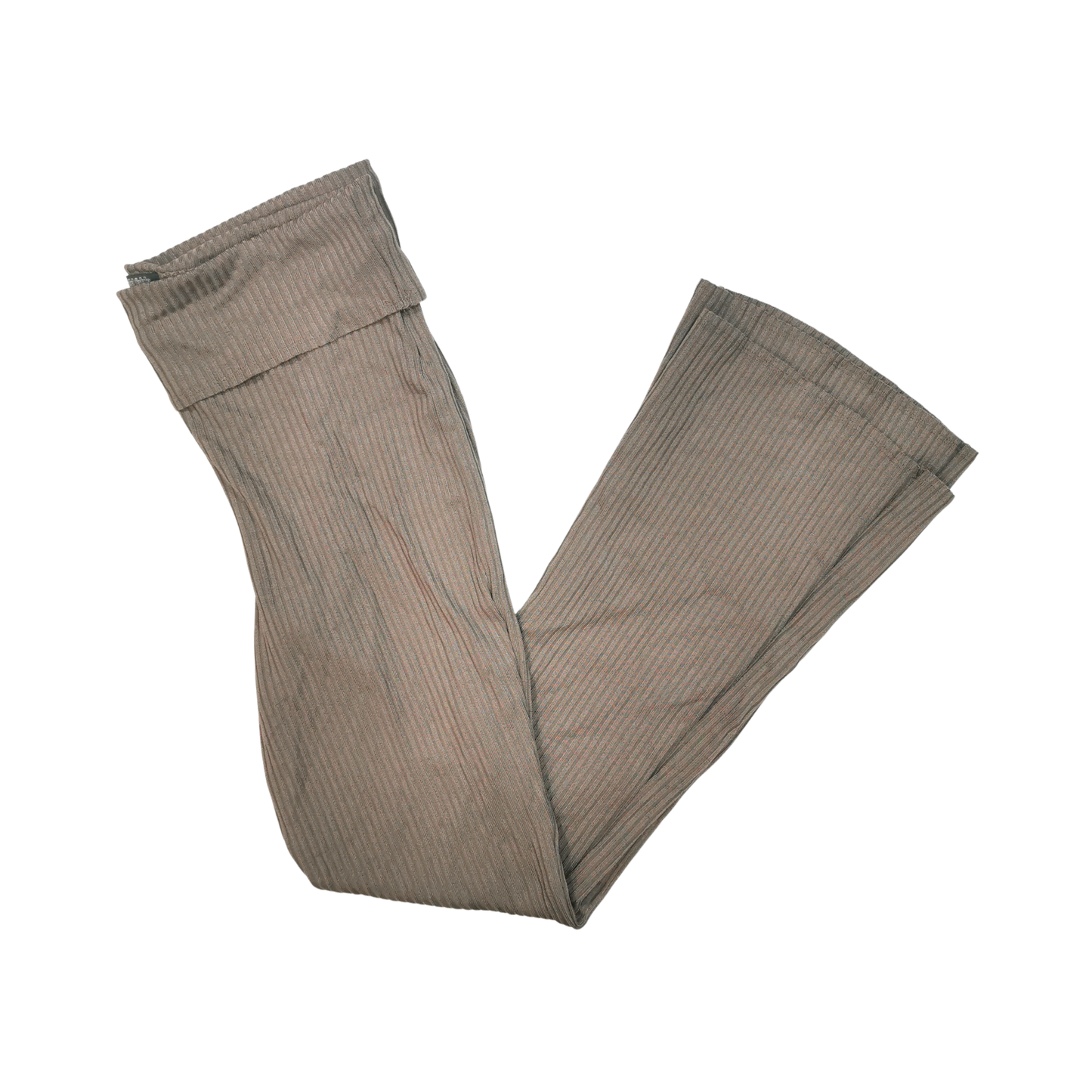 Leggings acampanados acanalados con cintura plegable WILD FABLE para mujer