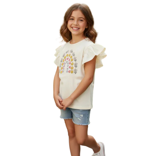 Playera OKIE DOKIE Emoji Rainbow para niña