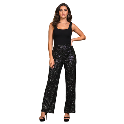 Pantalones de Pierna Ancha con Lentejuelas WILD FABLE para mujer