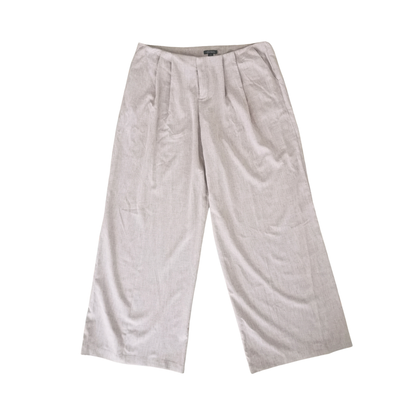 Pantalón de lino de pierna ancha y tiro alto WILD FABLE para mujer