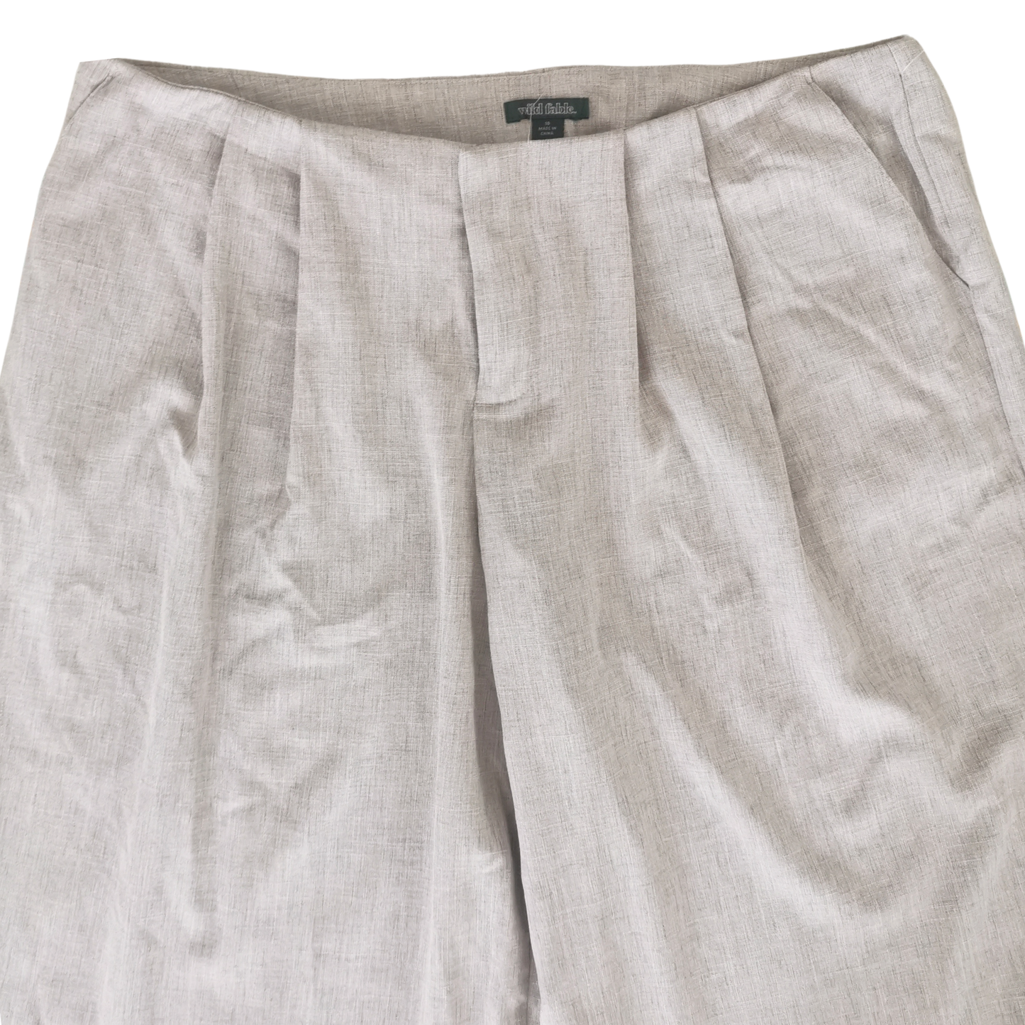Pantalón de lino de pierna ancha y tiro alto WILD FABLE para mujer