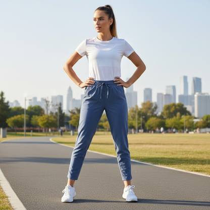 Pants deportivos ligeros de tiro alto y corte cónico ALL IN MOTION para mujer