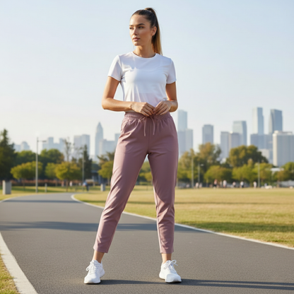 Pants deportivos ligeros de tiro alto y corte cónico ALL IN MOTION para mujer