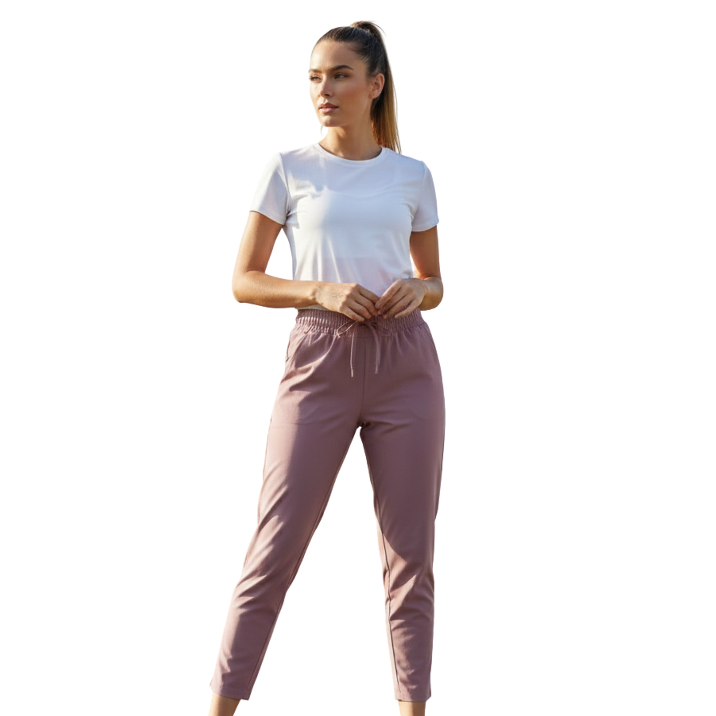 Pants deportivos ligeros de tiro alto y corte cónico ALL IN MOTION para mujer