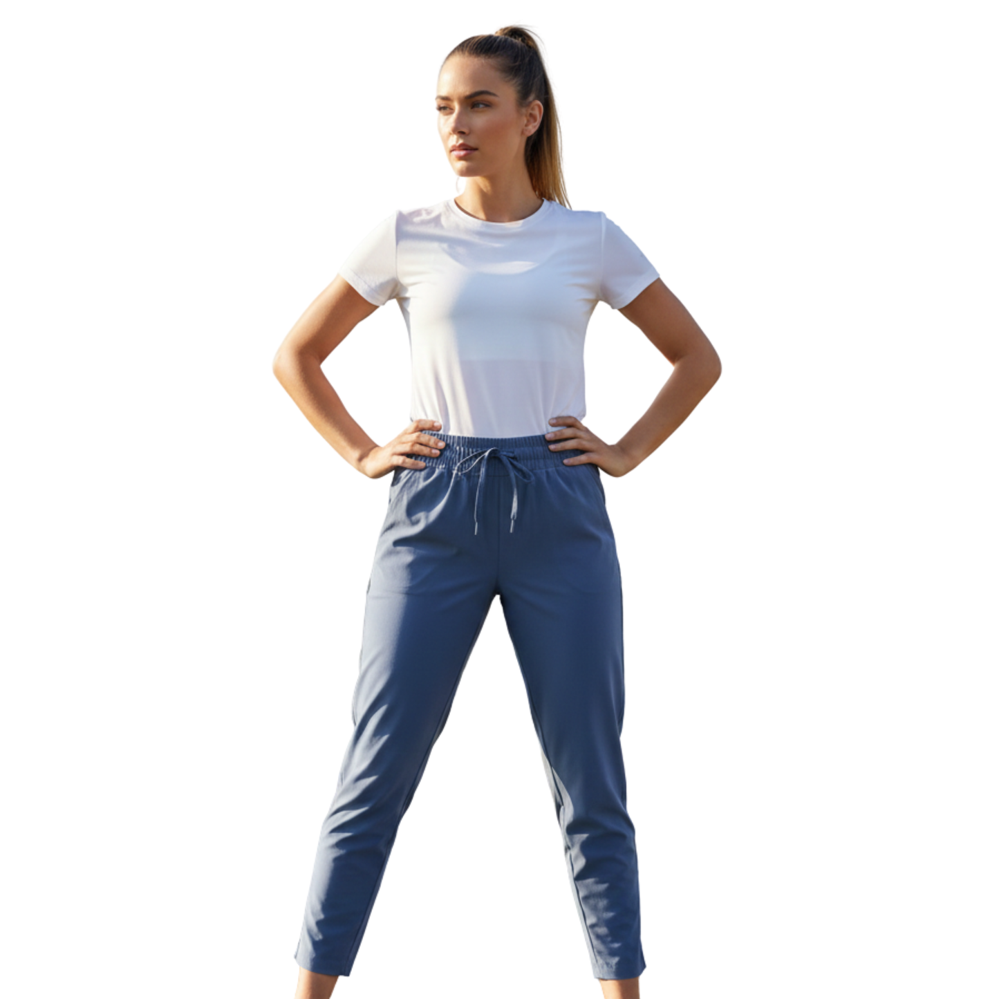 Pants deportivos ligeros de tiro alto y corte cónico ALL IN MOTION para mujer