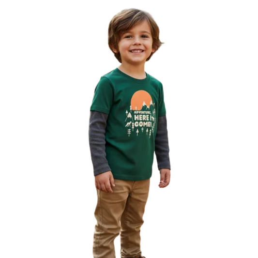 Playera de manga larga OKIE DOKIE Adventure para niño