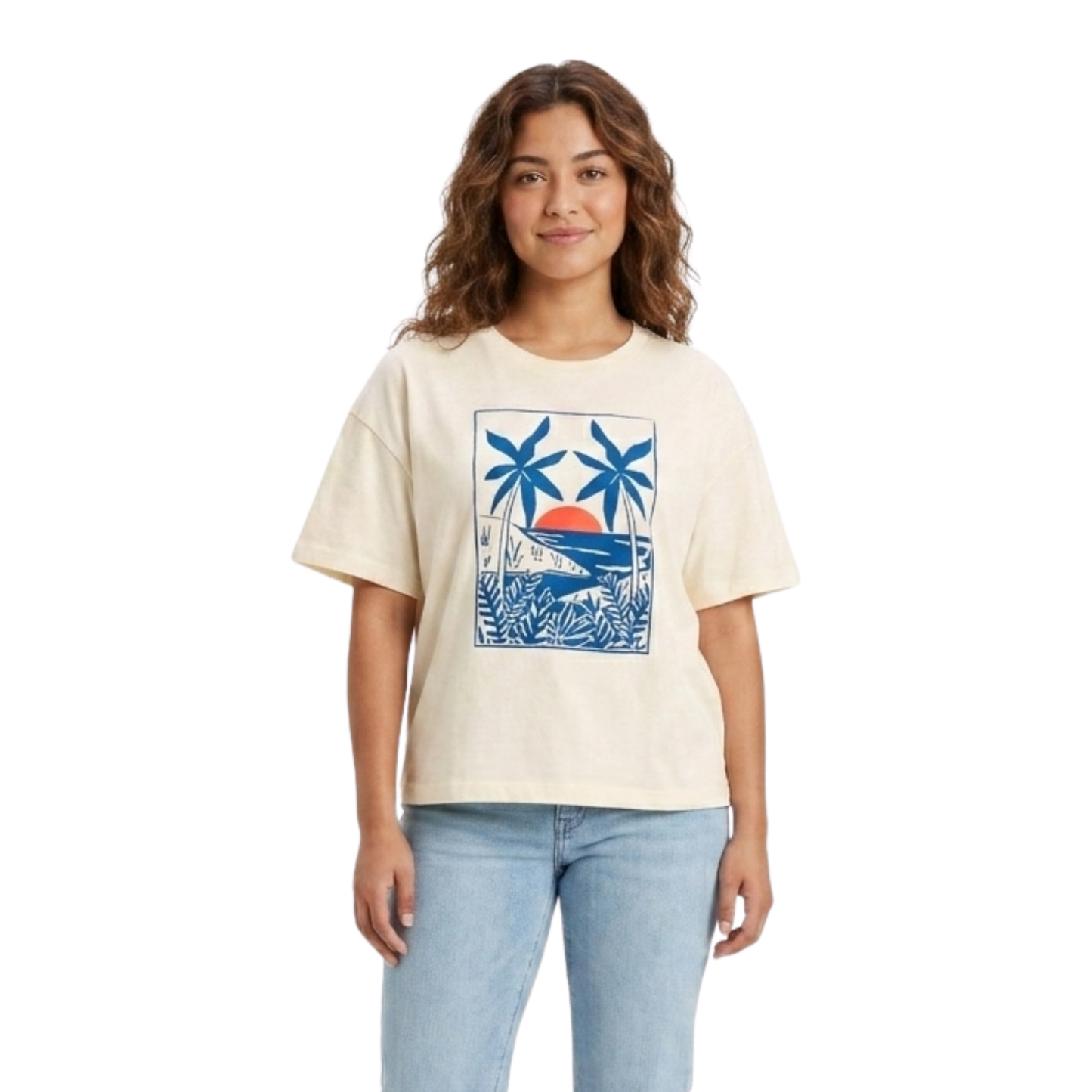 Playera de manga corta estilo Boxy UNIVERSAL THREAD para mujer