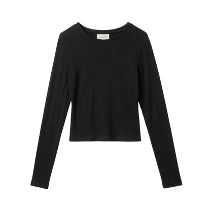 Playera de manga larga acanalada de silueta ajustada UNIVERSAL THREAD para mujer