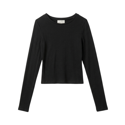 Playera de manga larga acanalada de silueta ajustada UNIVERSAL THREAD para mujer