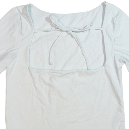 Playera de manga larga con escote cuadrado en espalda WILD FABLE para mujer
