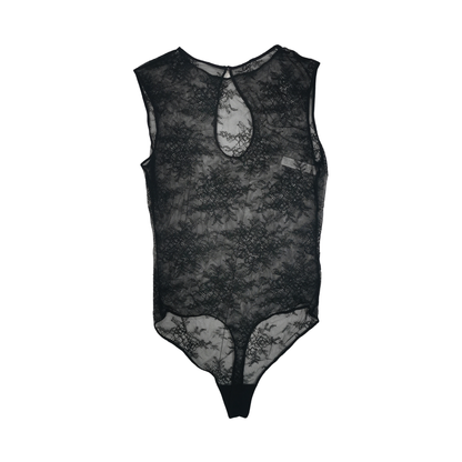 Body de encaje floral sin mangas AUDEN para mujer